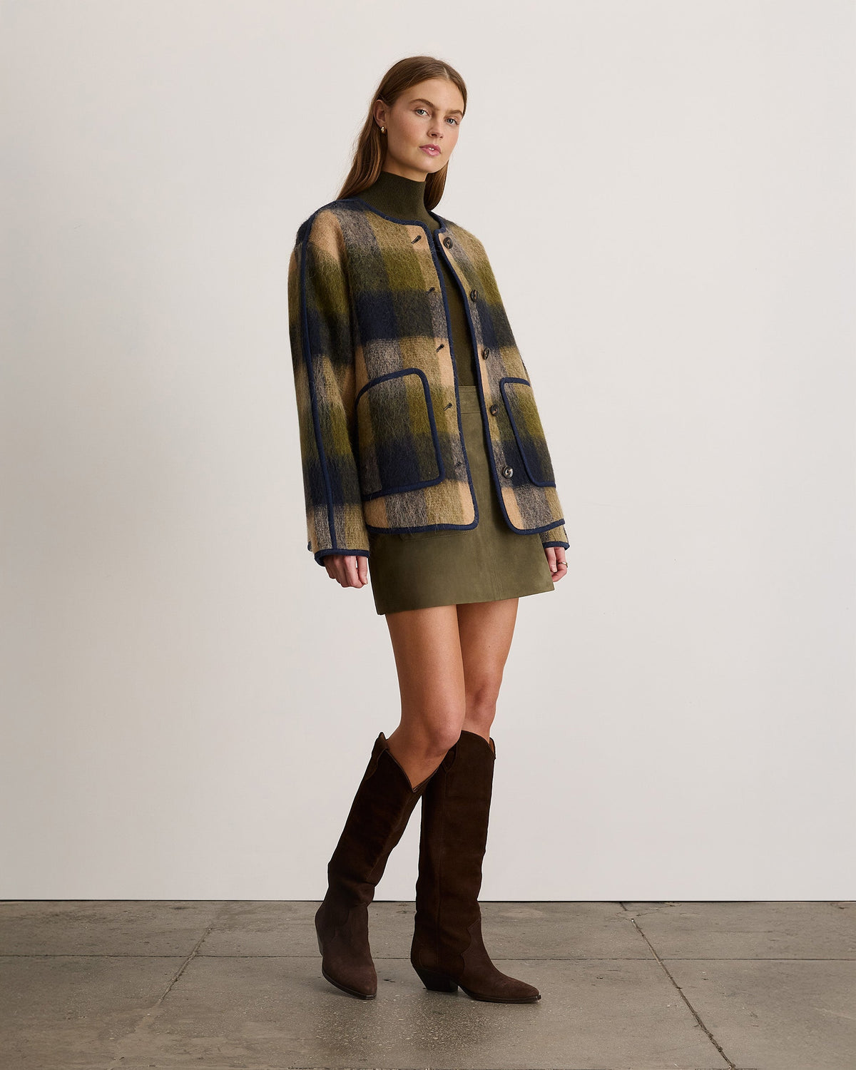 Janet Jacket in Maritime Blue Plaid