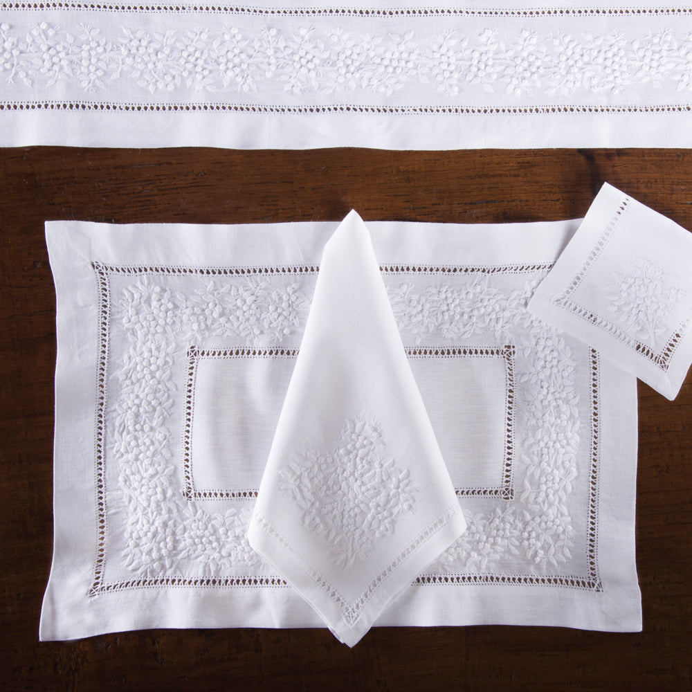 Henry Handwork Jardin Linen Cocktail Napkin - Thumbnail 4