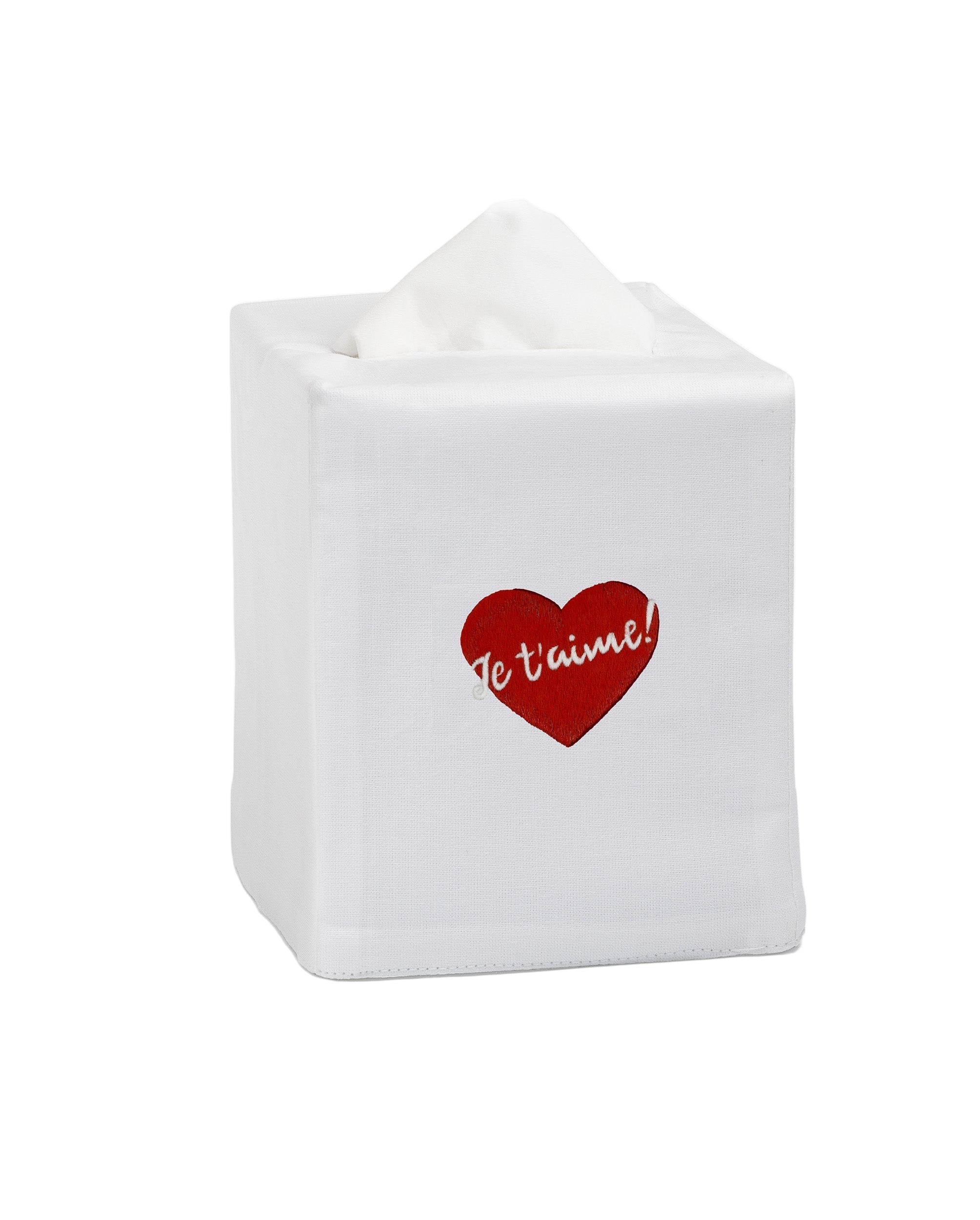 Henry Handwork Je T'Aime Linen Tissue Box Cover - Thumbnail 2
