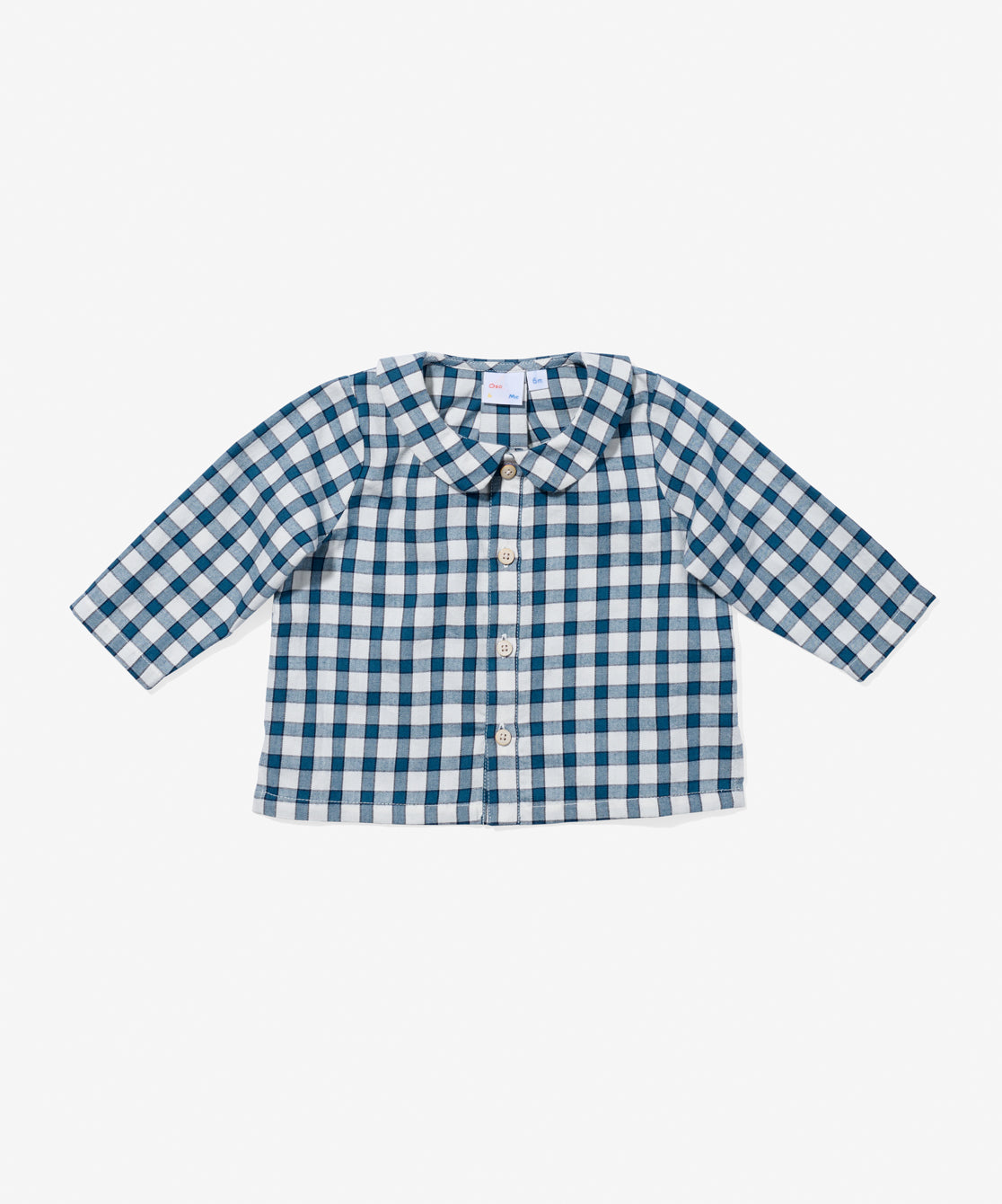 Jefferson Baby Shirt in Blue Picnic Check