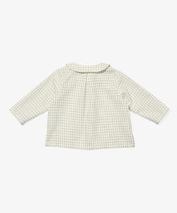 Jefferson Baby Shirt in Green Tattersall