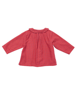 Jefferson Baby Shirt in Holiday Red Plaid