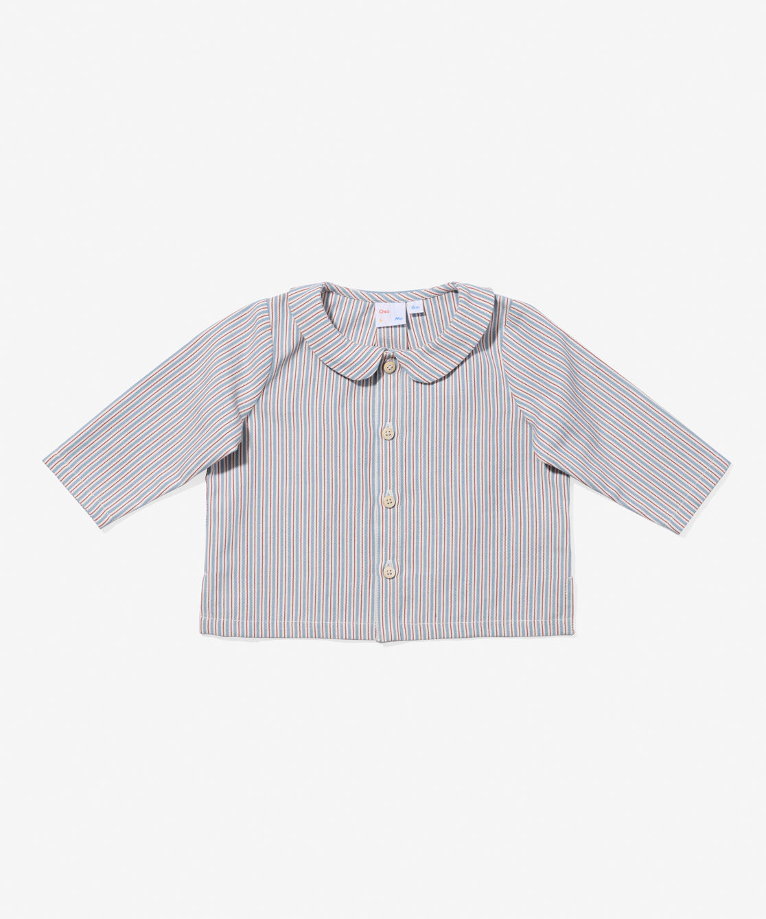 Jefferson Baby Shirt in Indigo Linen Stripe