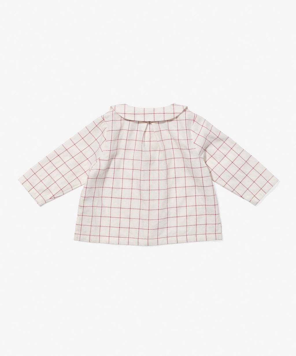 Jefferson Baby Shirt in Pomegranate Plaid