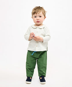 Jefferson Baby Shirt in Green Tattersall