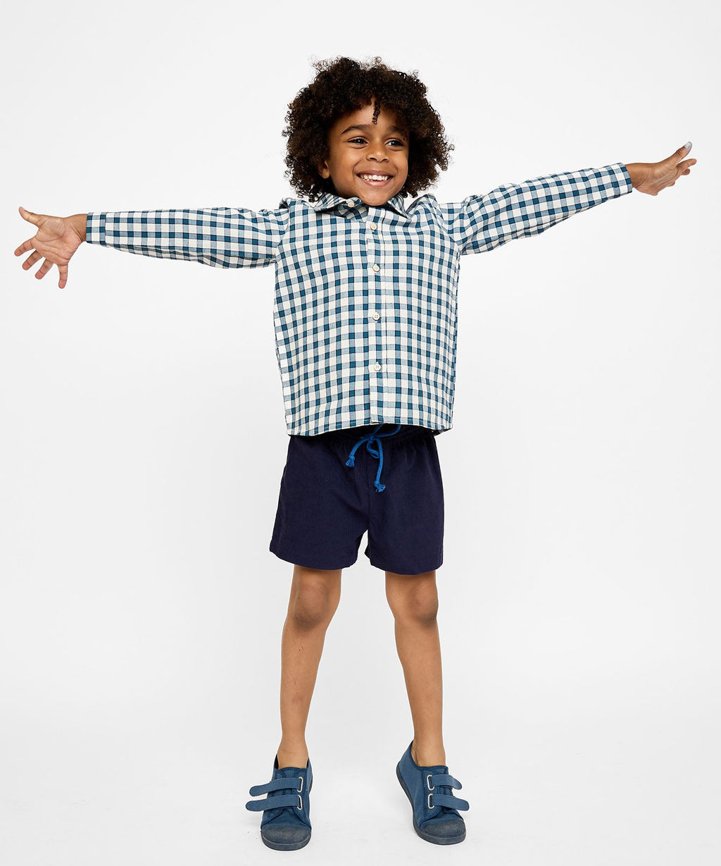 Jeffie Shirt in Blue Picnic Check