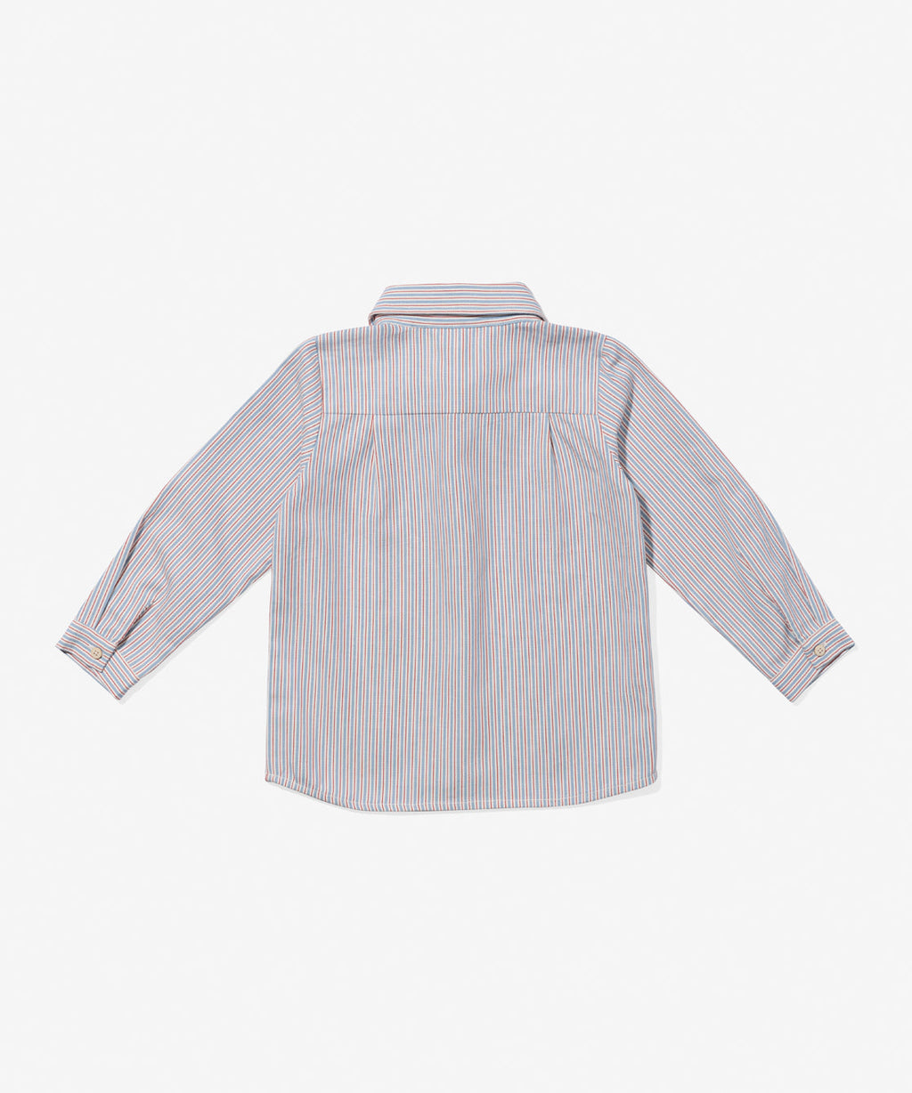 Jeffie Shirt in Indigo Linen Stripe