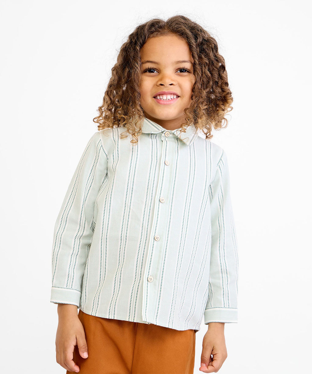 Jeffie Shirt in Sage Chevron Stripe