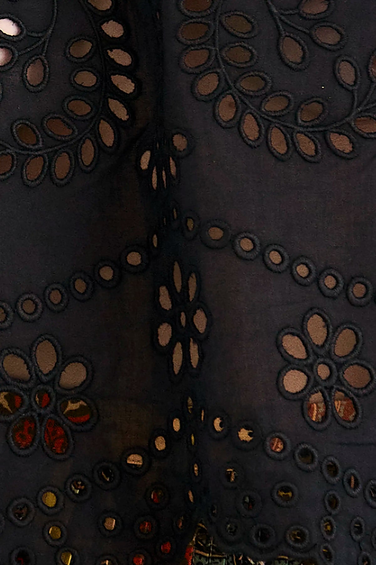 Close up of the Jennifer Top in Onyx. 