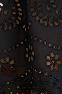 Close up of the Jennifer Top in Onyx. 