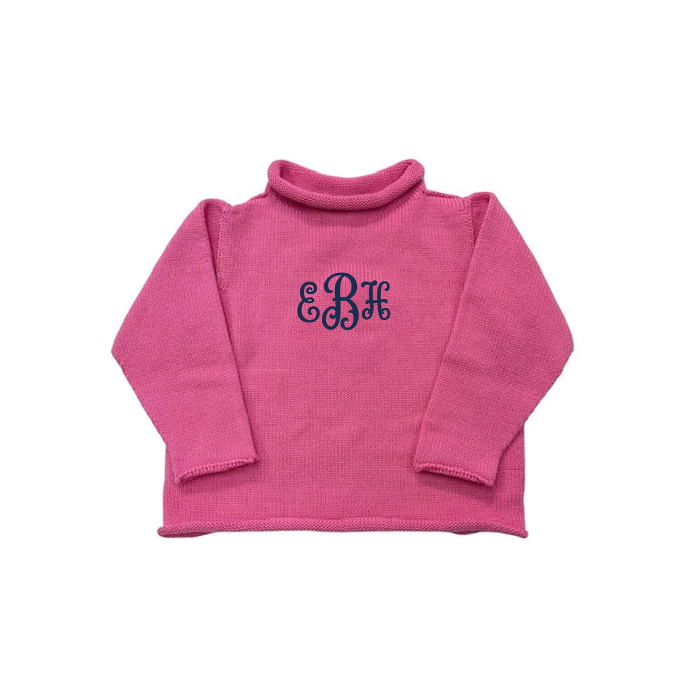 Jersey Rollneck Sweater in Fuchsia