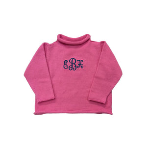 Jersey Rollneck Sweater in Fuchsia