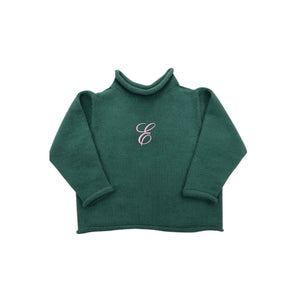 Jersey Rollneck Sweater in Hunter Green