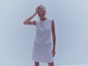 The Jessica Dress in Pink & White