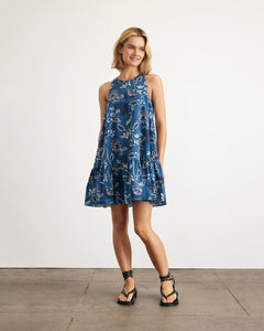 Jessie Dress in French Blue & Cream