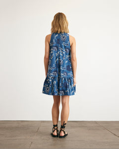 Jessie Dress in French Blue & Cream