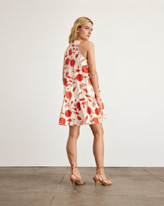 Jessie Dress in Cream & Tomato