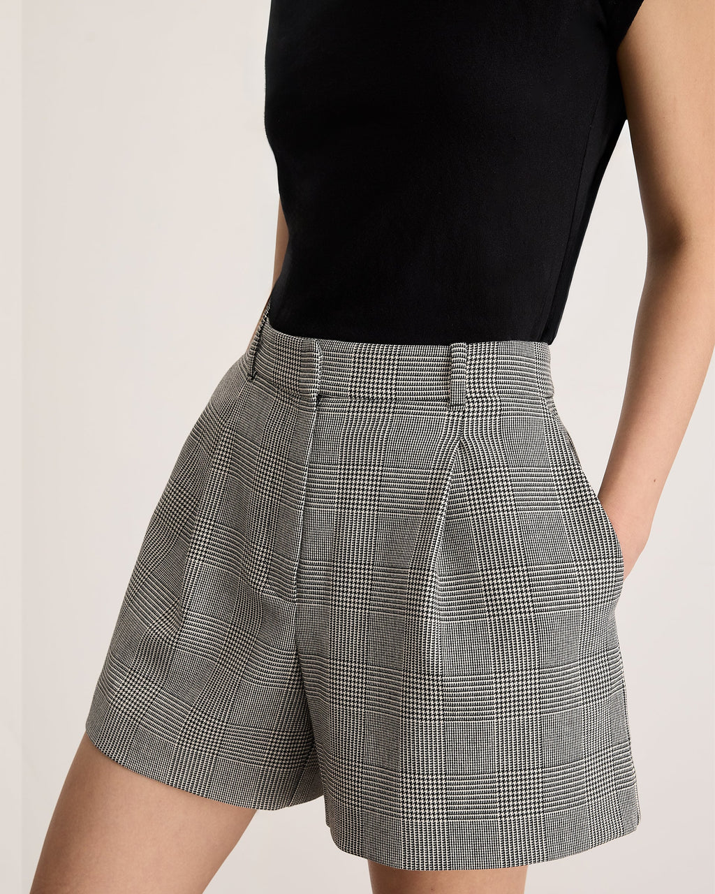 Jodi Short in Black/White Plaid