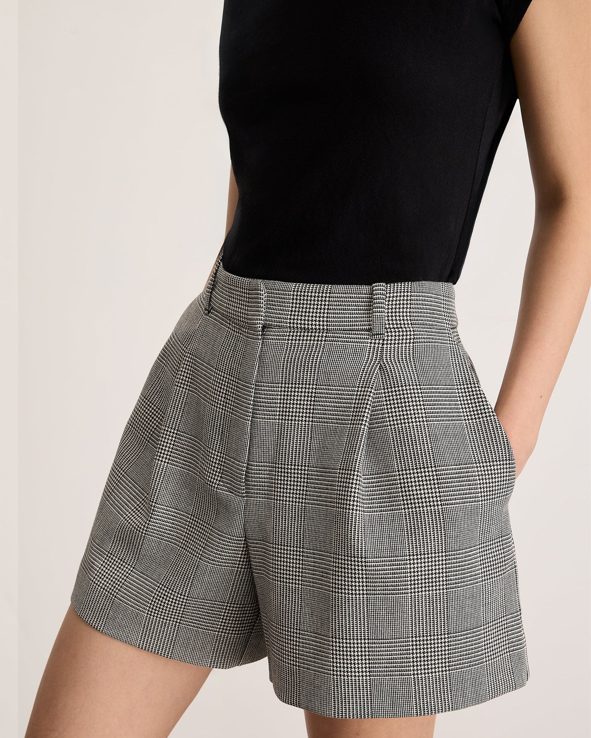 Jodi Short in Black/White Plaid