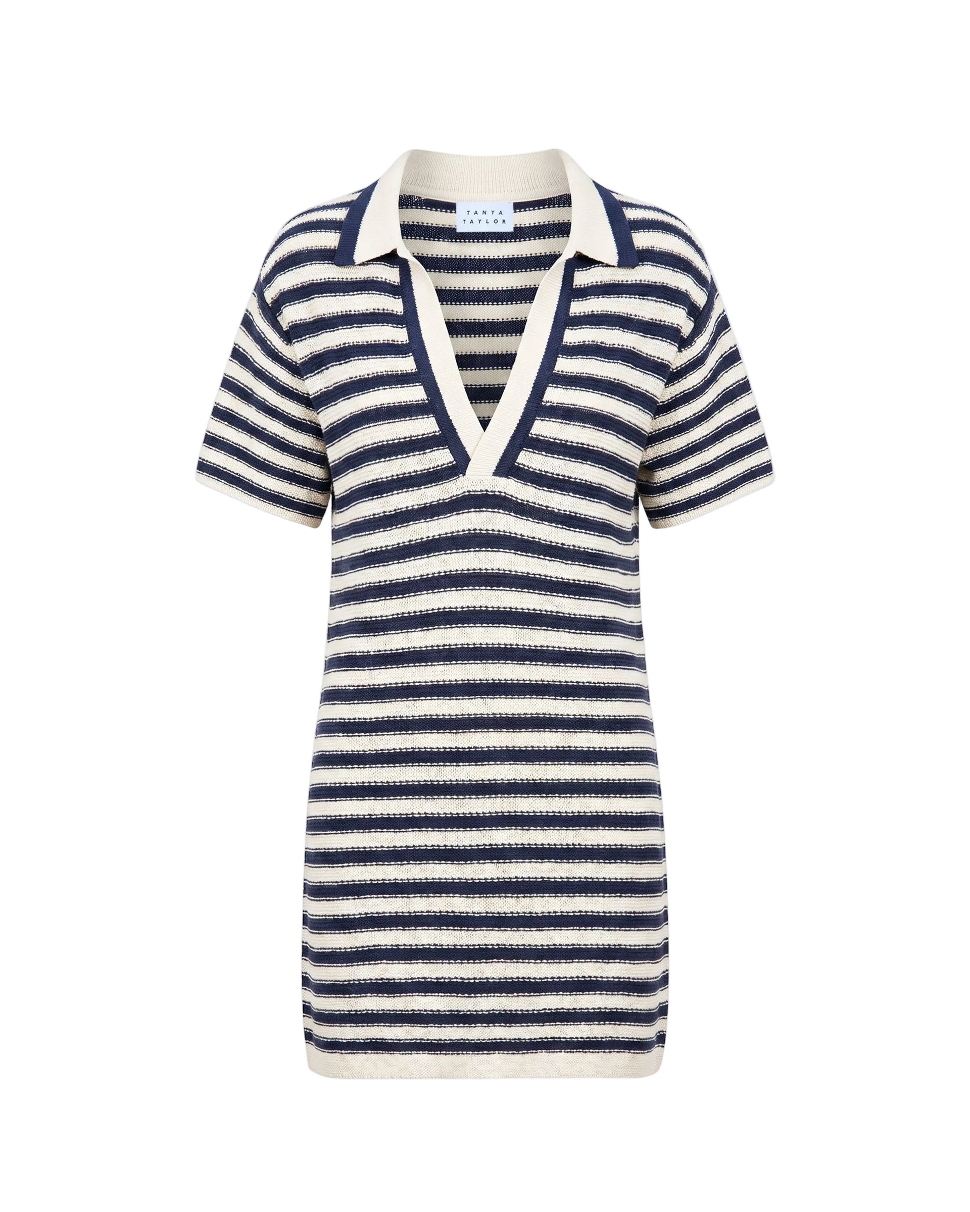 Joni Dress in Maritime Blue Cream Stripe