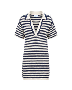 Joni Dress in Maritime Blue Cream Stripe