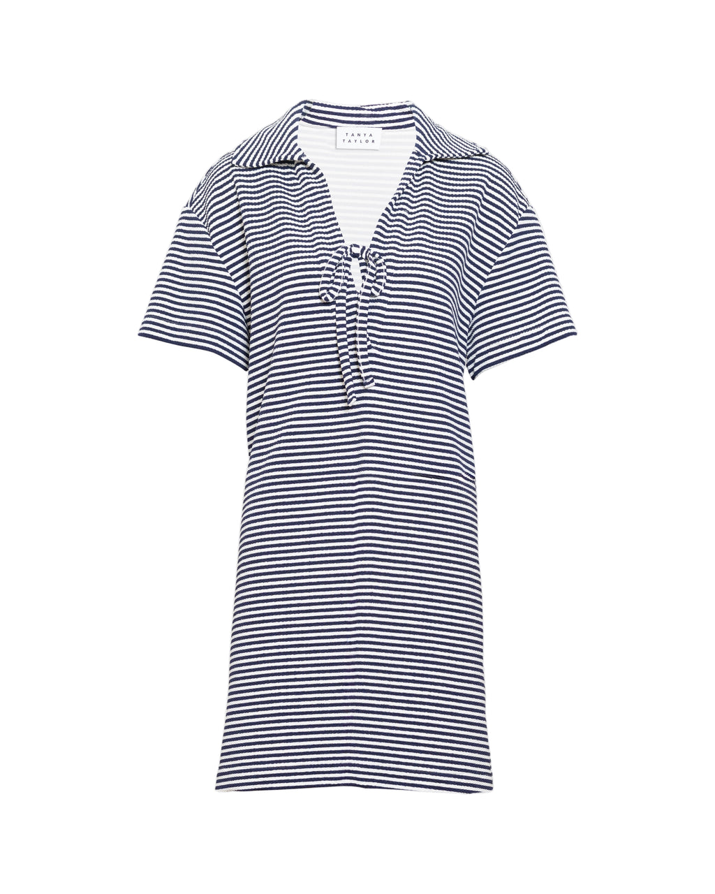 Joni Dress in Maritime Blue & Cream Multi