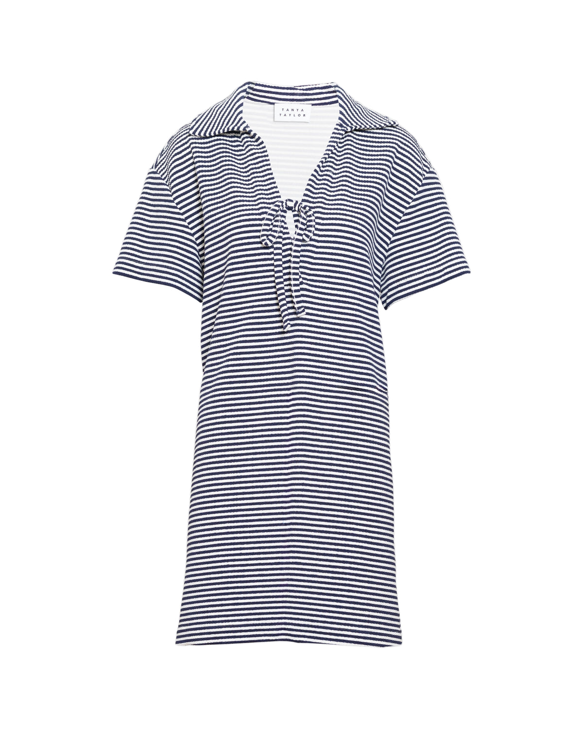 Joni Dress in Maritime Blue & Cream Multi