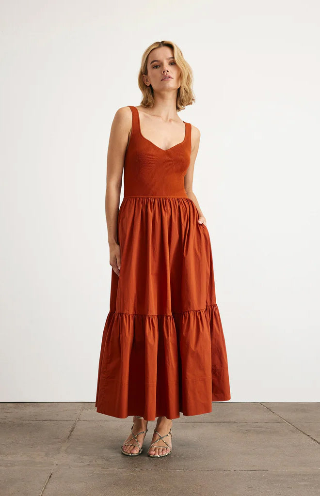 Josephina Dress in Brick