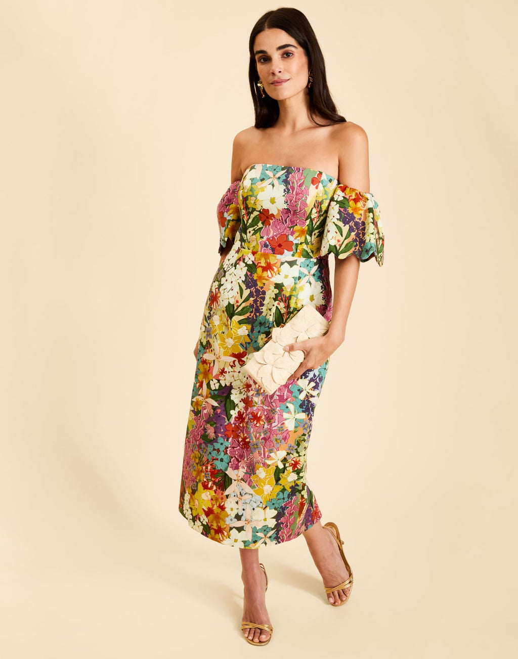 Josephine Convertible Midi Dress in Midnight Meadows