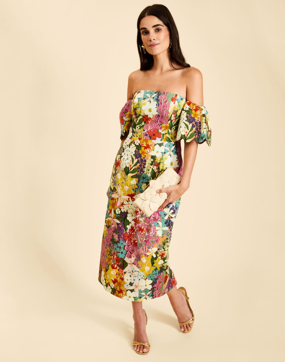 Josephine Convertible Midi Dress in Midnight Meadows