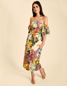 Josephine Convertible Midi Dress in Midnight Meadows