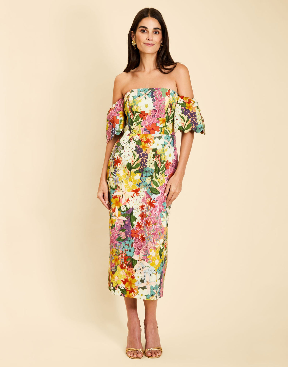 Josephine Convertible Midi Dress in Midnight Meadows