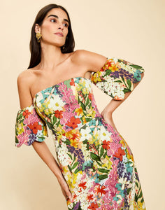 Josephine Convertible Midi Dress in Midnight Meadows