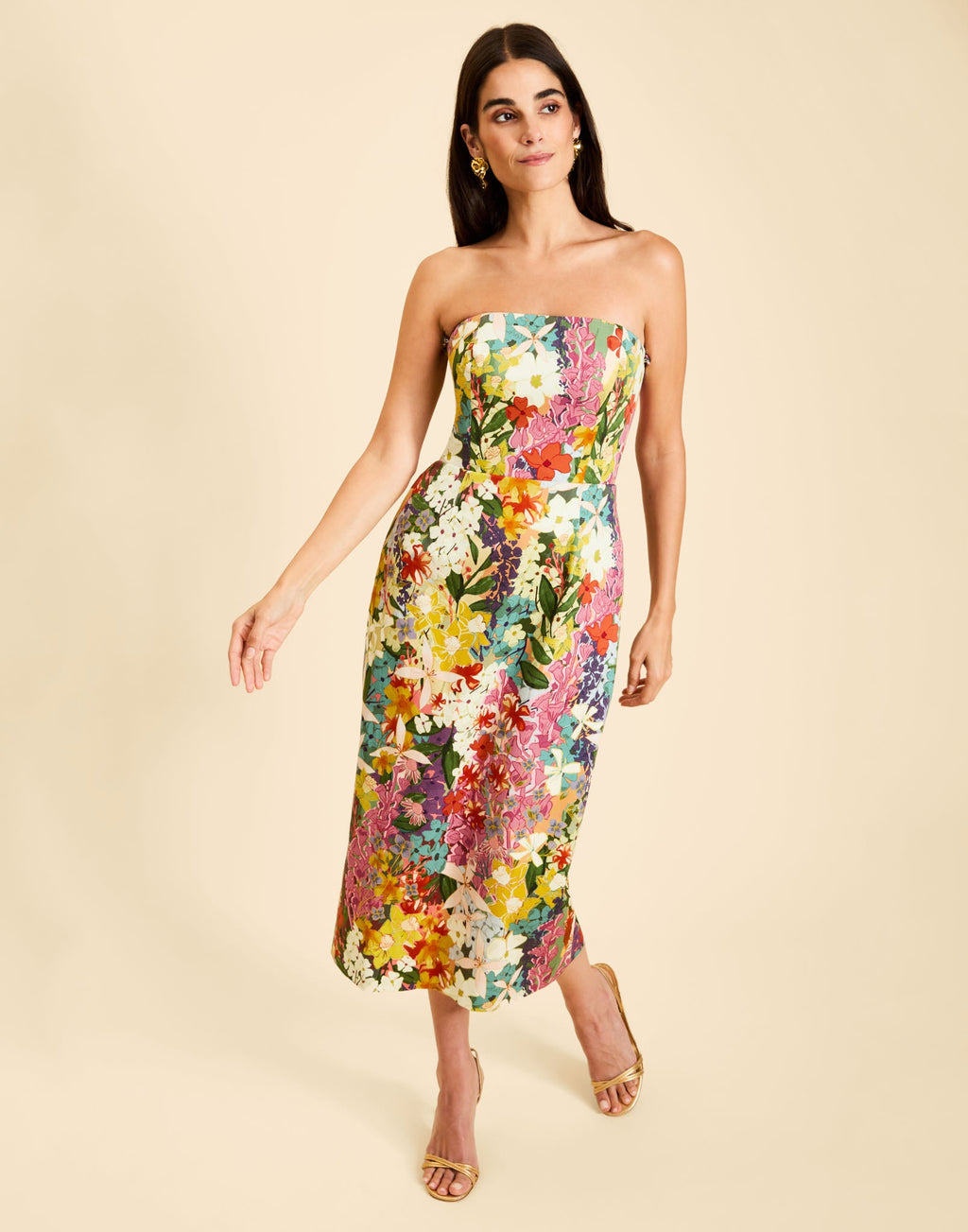 Josephine Convertible Midi Dress in Midnight Meadows