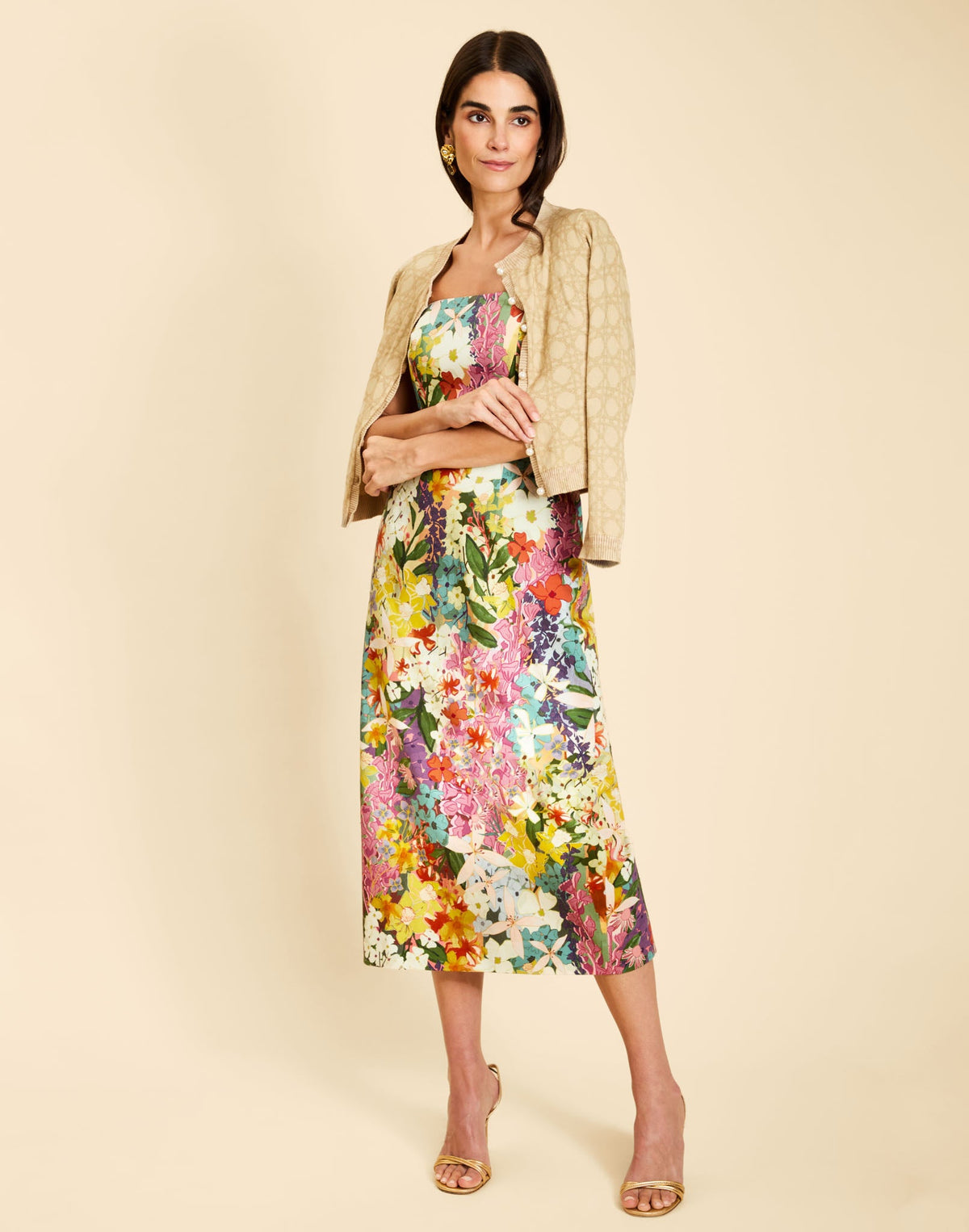 Josephine Convertible Midi Dress in Midnight Meadows
