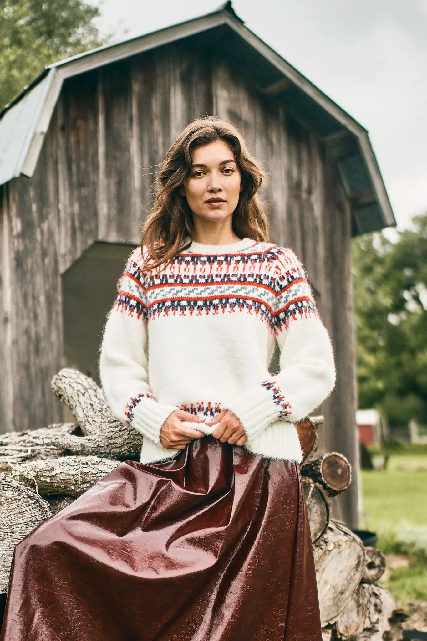 Josie Sweater in Cream Fairsle