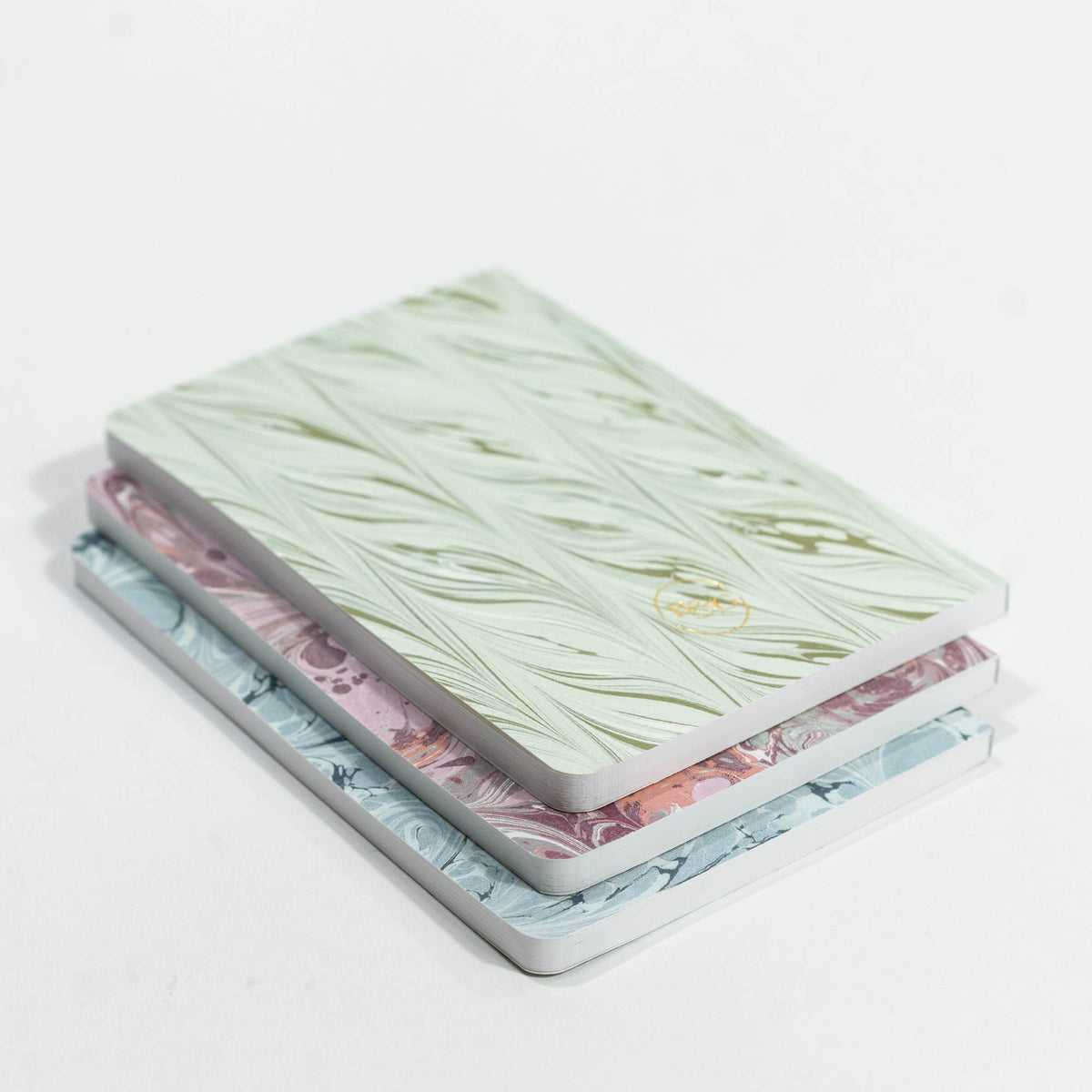 Decorative Marble Pocket Journals, Set of 3