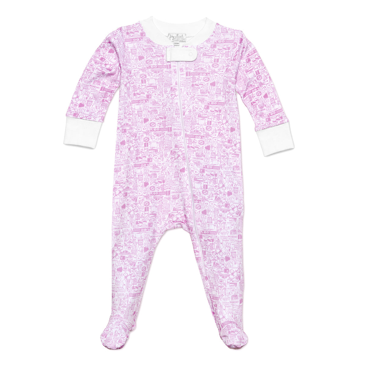 Joy Street Kids New York City Zip Baby Onesie, Pink