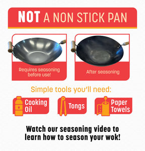 Classic Series Uncoated Carbon Steel Stir Fry Pan with Birch Handle in Silver