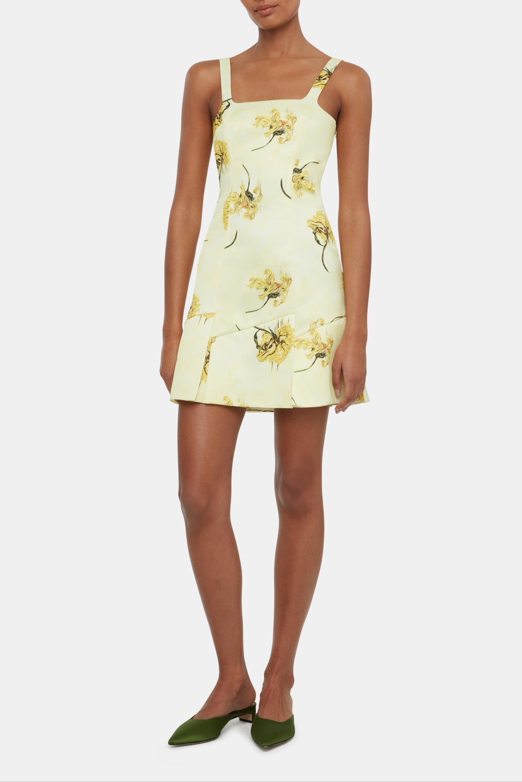 Jueelee Mini Dress In Yellow Floral Printed On Lemon Genzianella | Emilia Wickstead