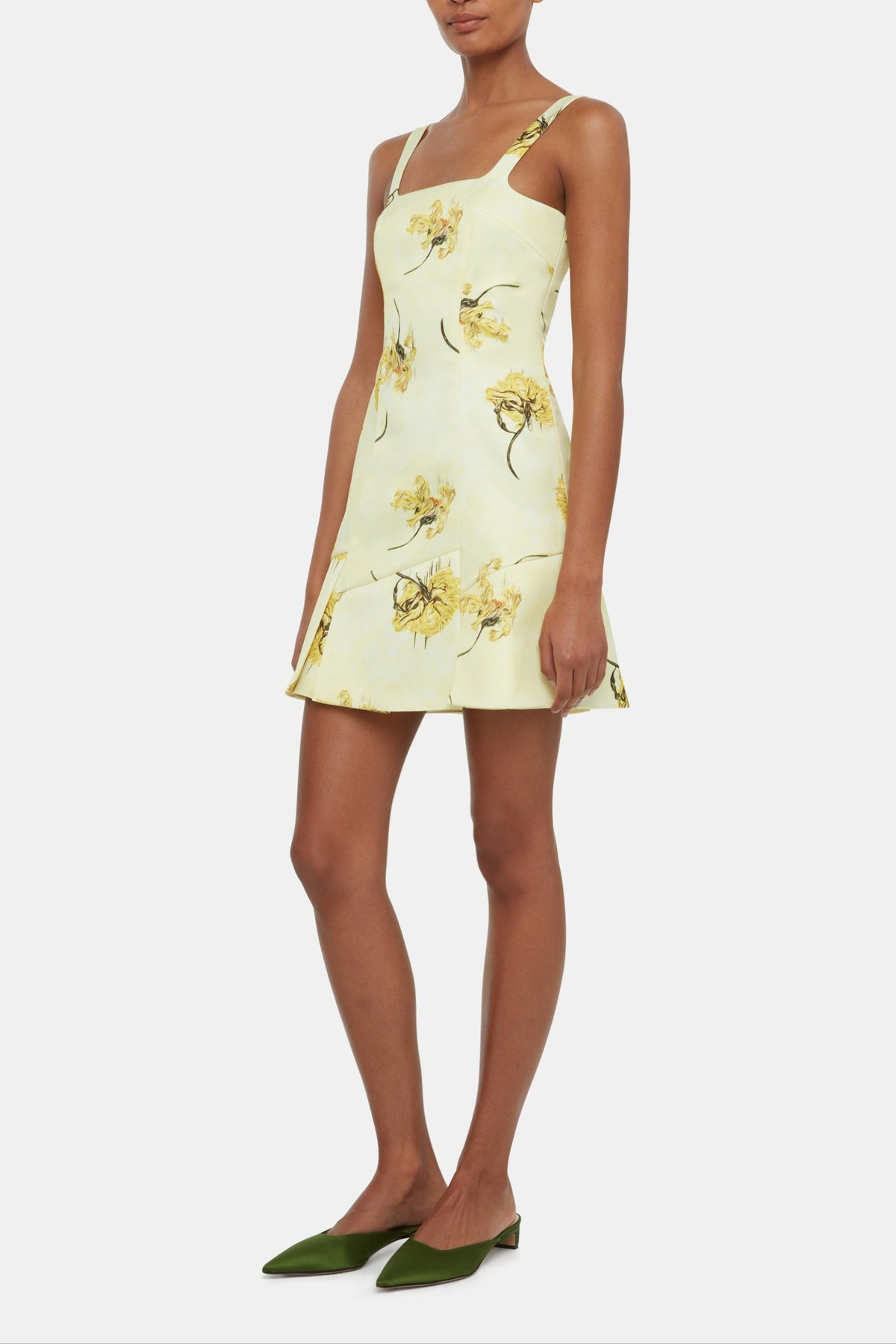 Jueelee Mini Dress In Yellow Floral Printed On Lemon Genzianella | Emilia Wickstead