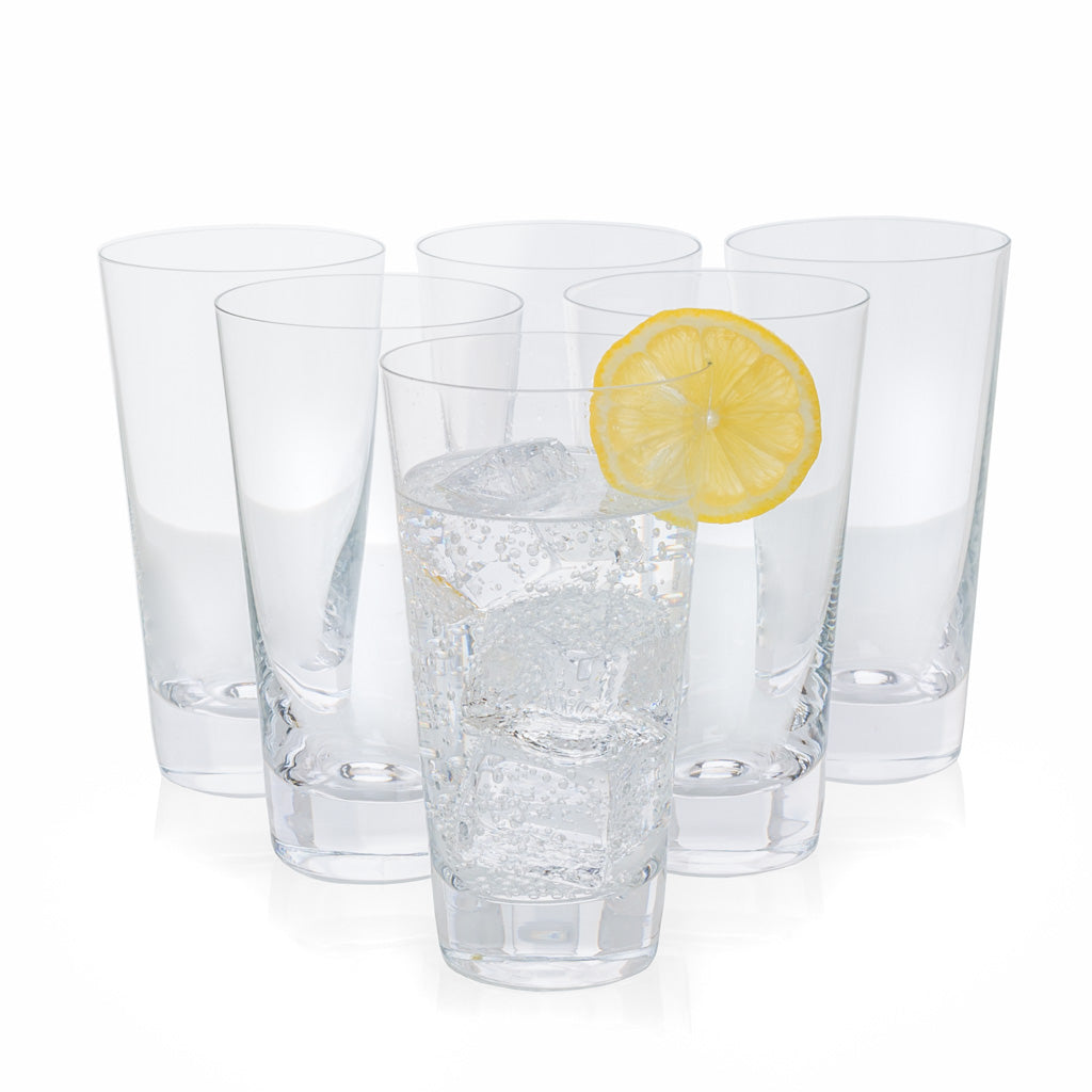 Crystal Tall Highball Glasses, Set of 12
