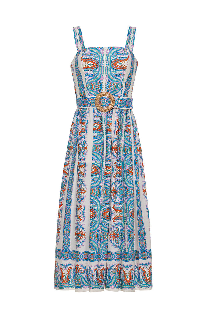 knee length dresses for ladies Cara Cara Santiago Joelle Dot Bustier Midi Dress