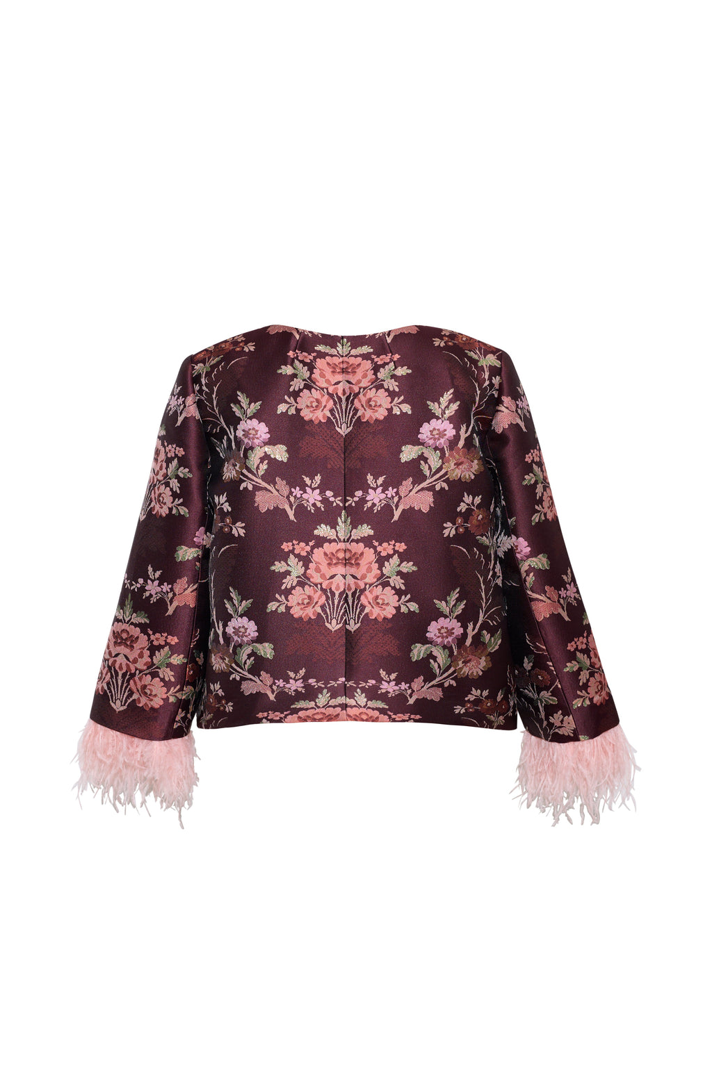 Julio Jacket in Trellis Jacquard Maroon