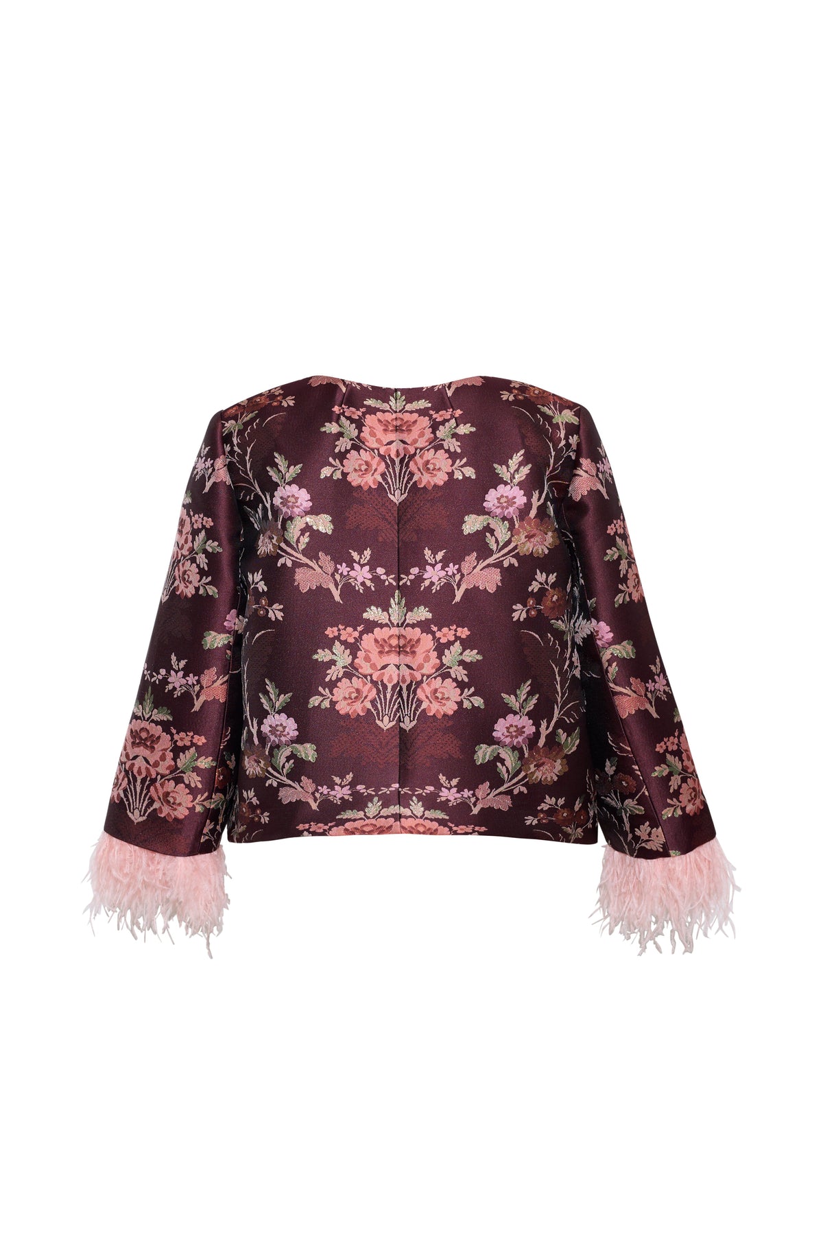 Julio Jacket in Trellis Jacquard Maroon