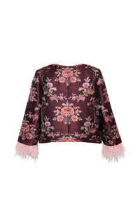 Julio Jacket in Trellis Jacquard Maroon