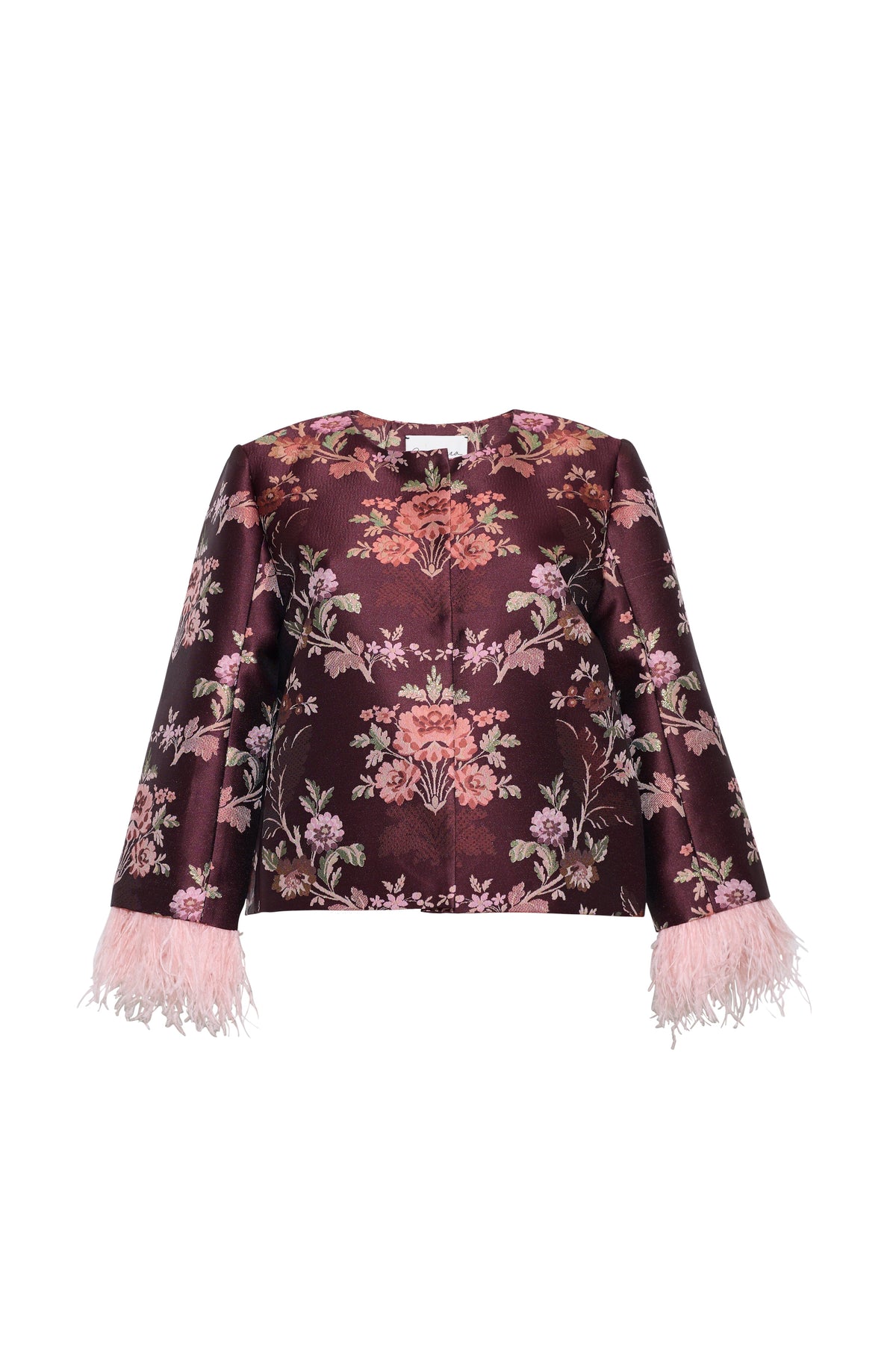 Julio Jacket in Trellis Jacquard Maroon