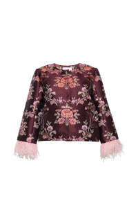 Julio Jacket in Trellis Jacquard Maroon