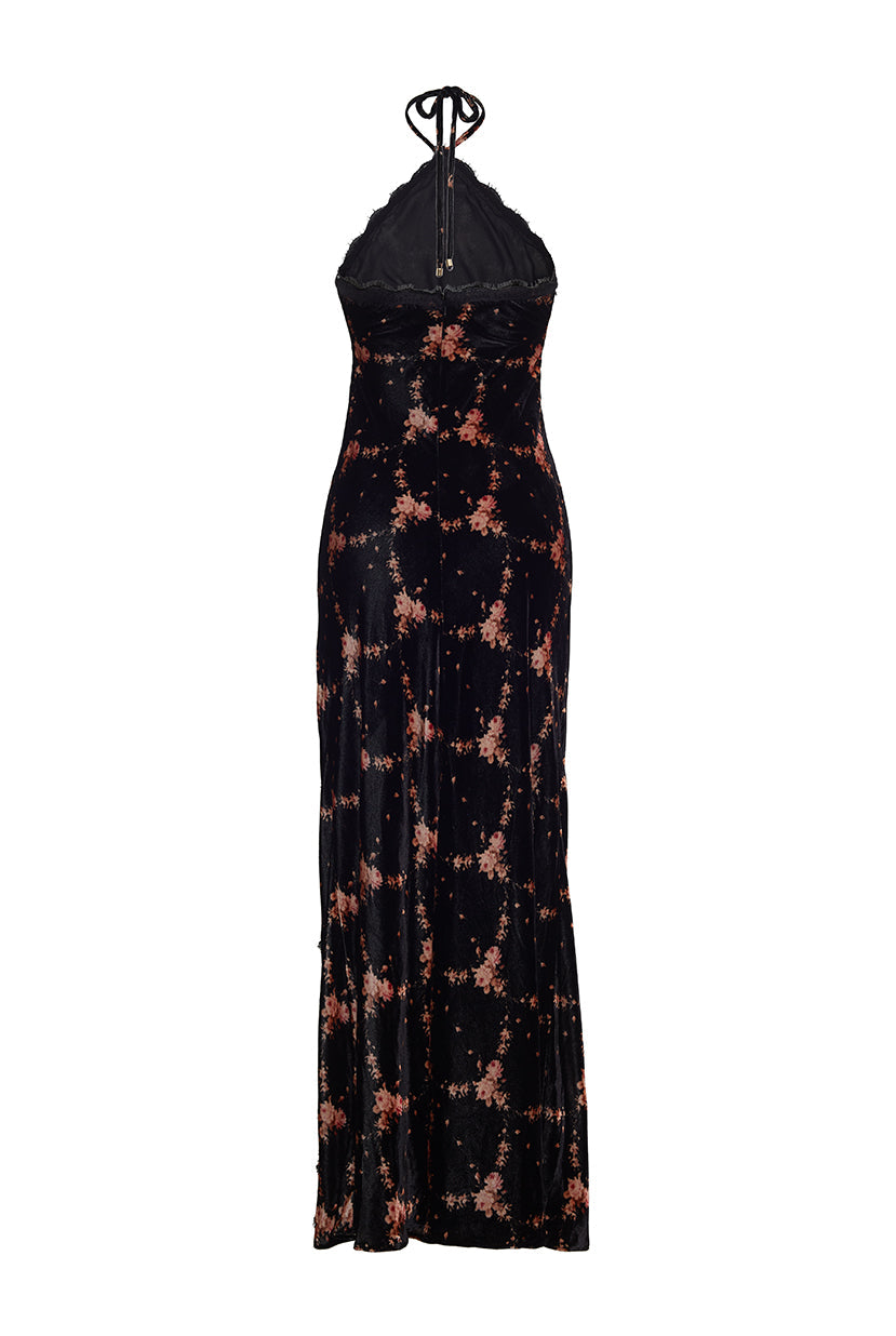 June Dress in Trellis Black
