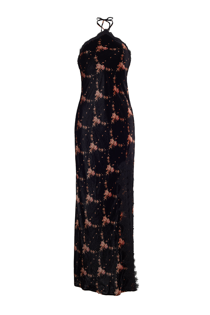 June Dress in Trellis Black